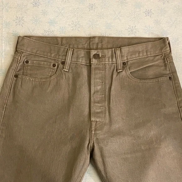 Brand New NWOT Levi's 501 khaki/taupe brown Straight Men's Jeans - Picture 4 of 4